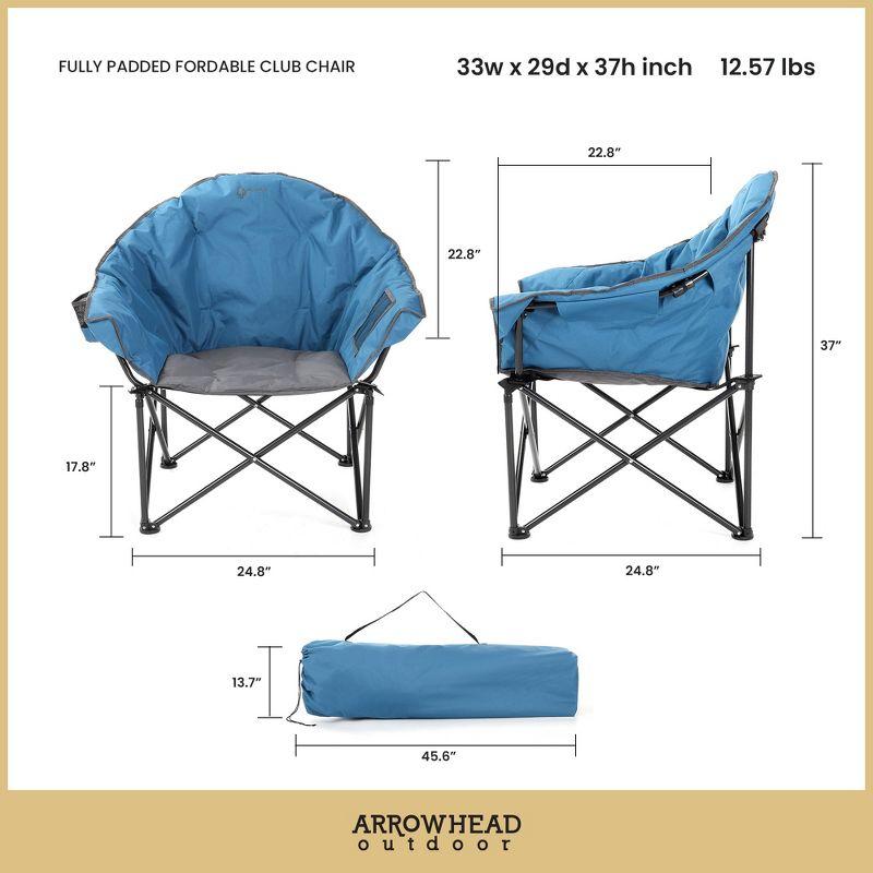ARROWHEAD Outdoor Folding Camping Chair with Cushions