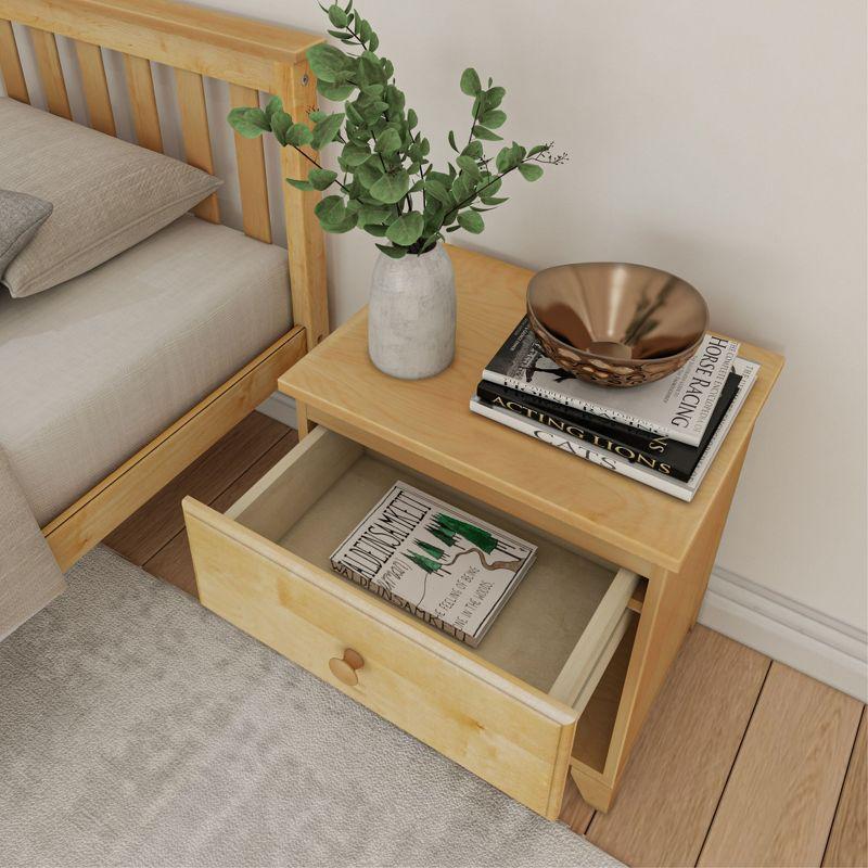 Plank+Beam Solid Wood Nightstand with 1 Drawer for Bedroom