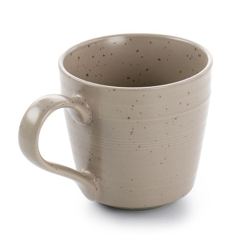 Mocha Beige Ceramic 15 Ounce Stoneware Mug Set