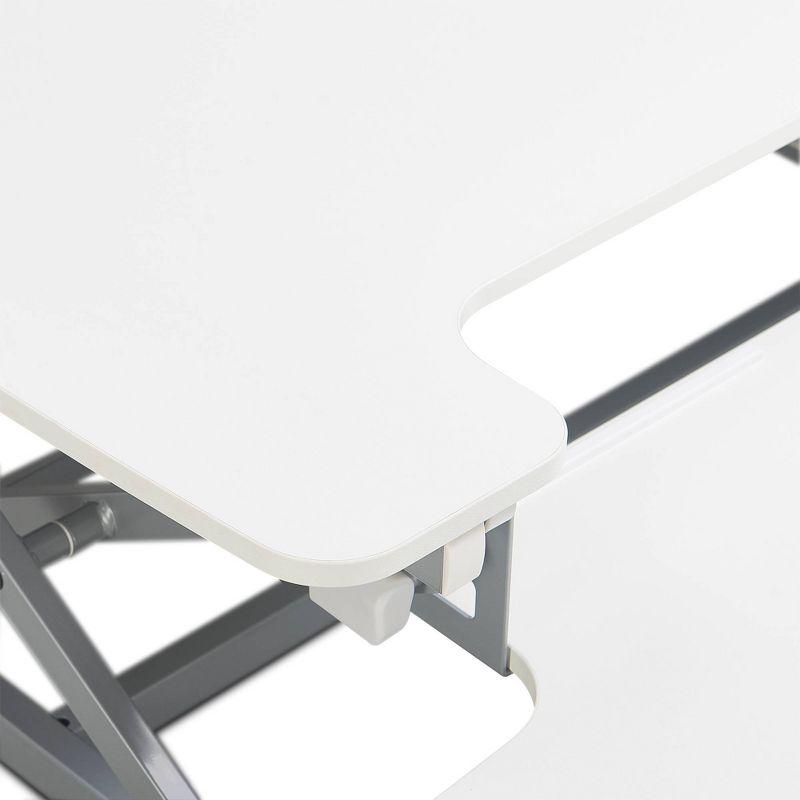 Large White Ergonomic Height Adjustable Standing Desk Converter