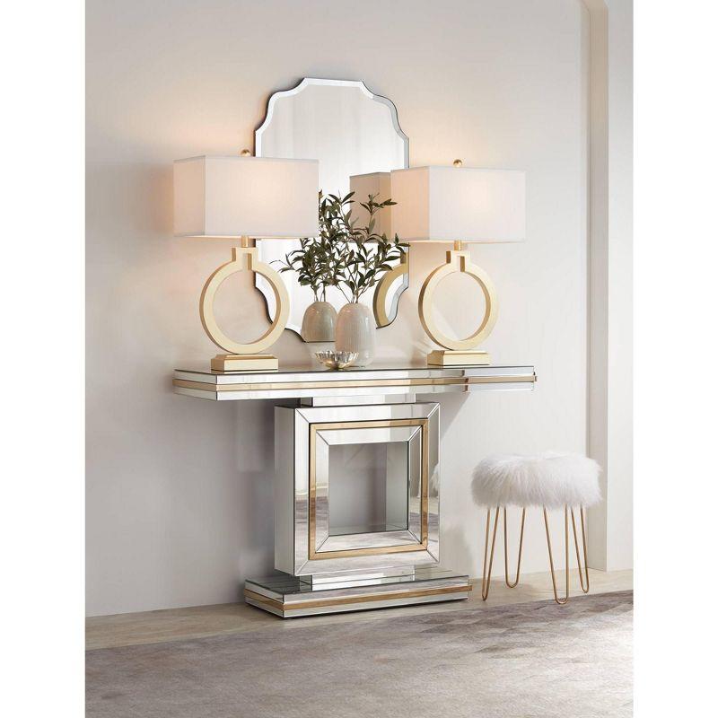 Noble Park Vita Oval Vanity Wall Mirror Rustic Industrial Beveled Distressed Bronze 23 1/2" Wide for Bathroom Bedroom Living Room Home Office Entryway