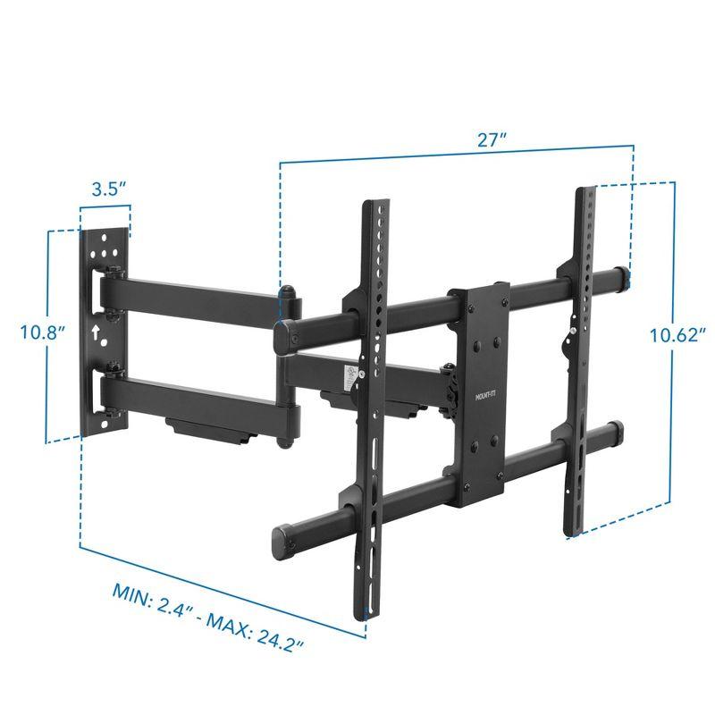 Mount-It! UL Certified Heavy Duty Full Motion TV Wall Mount For 37- 80 in. Flat Screen TVs, Wall Mount Bracket Max VESA 600x400, Holds up to 110 Lbs.