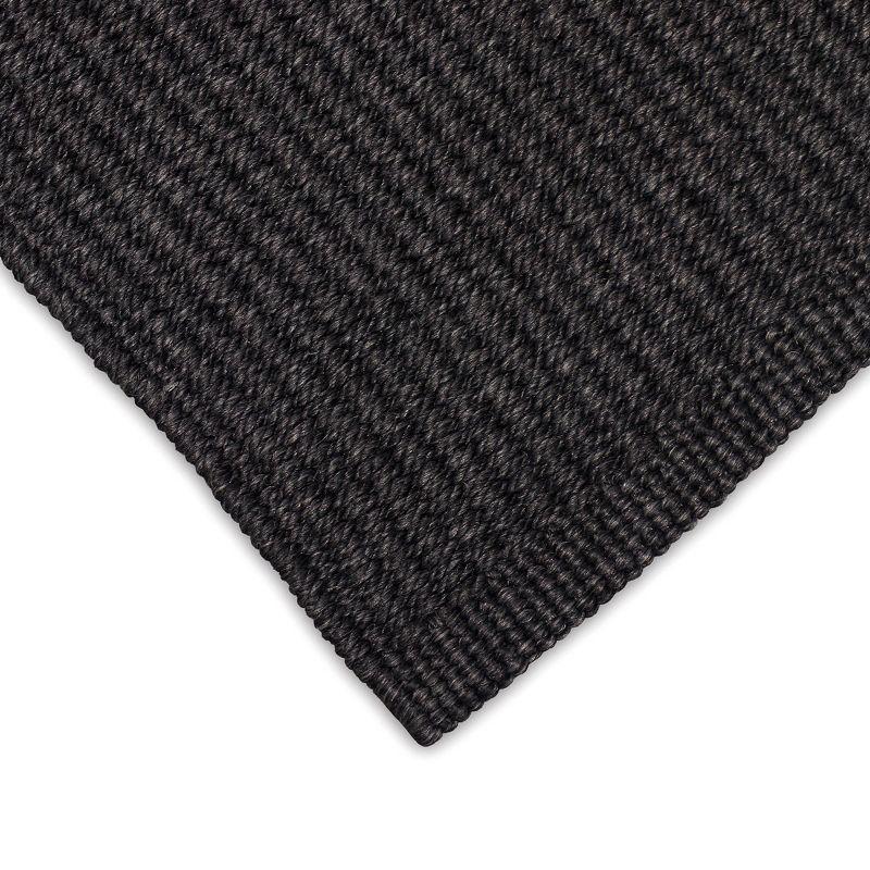 Charcoal Flat Woven Reversible Indoor/Outdoor Rug 5' x 7'