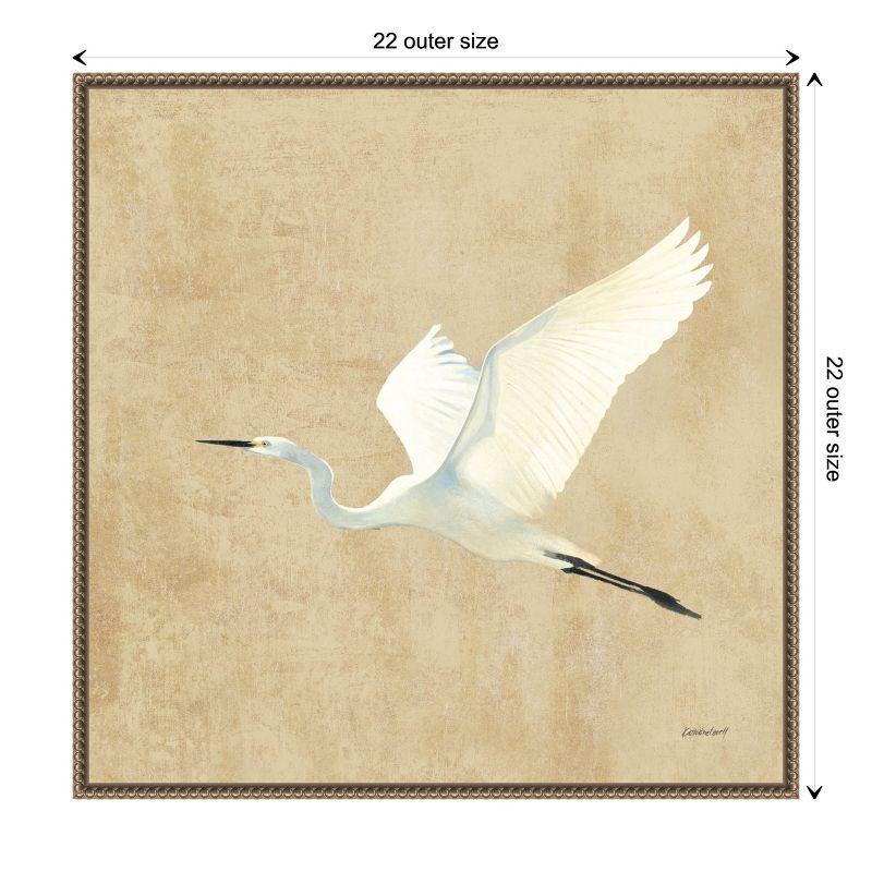 Amanti Art Egret Alighting II by Kathrine Lovell Canvas Wall Art Print Framed 22 x 22-in.