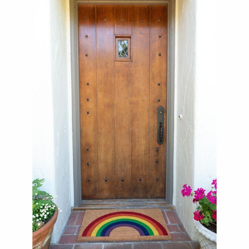 Home Sweet Home Coir Doormat with Colorful Houses