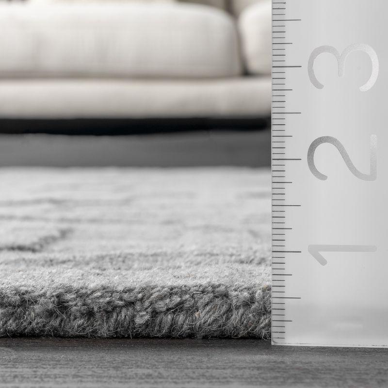 Nuloom Ambrose Geometric 8x10 Wool Indoor Area Rug for Living Room Bedroom Dining Room Kitchen, Grey