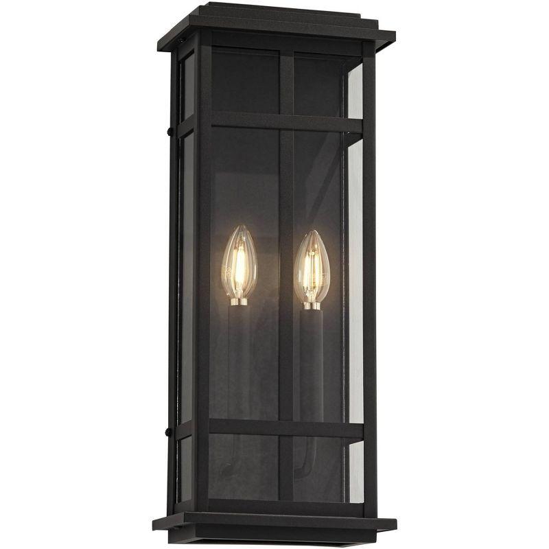 Metrix 20" Black Rectangular Outdoor Wall Light with Clear Glass