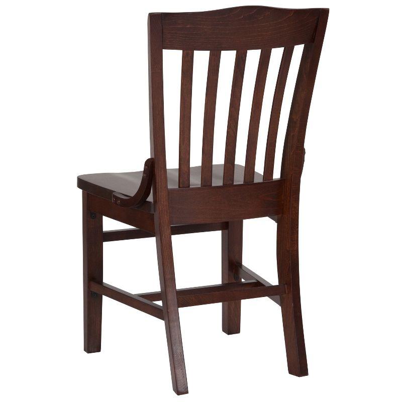 Traditional Walnut Wood Slat Back Dining Chair