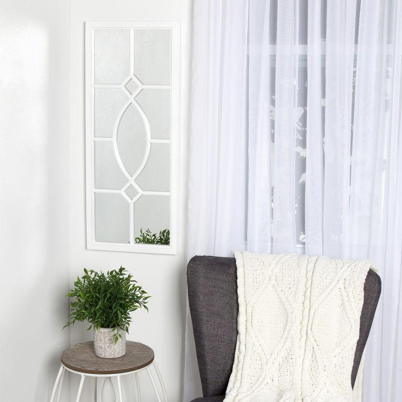 13" x 30" Cassat Framed Wall Accent Mirror White - Kate and Laurel