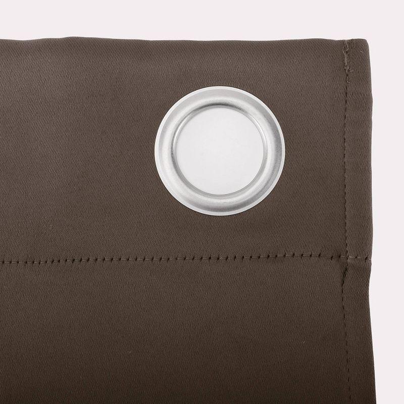 54"x108" Sun Zero Blackout Kenneth Energy Saving Grommet Curtain Panel Dark Brown: Modern Indoor Curtain Panels
