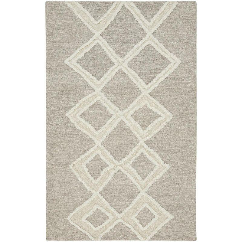 Anica Transitional Geometric Gray/Ivory Area Rug