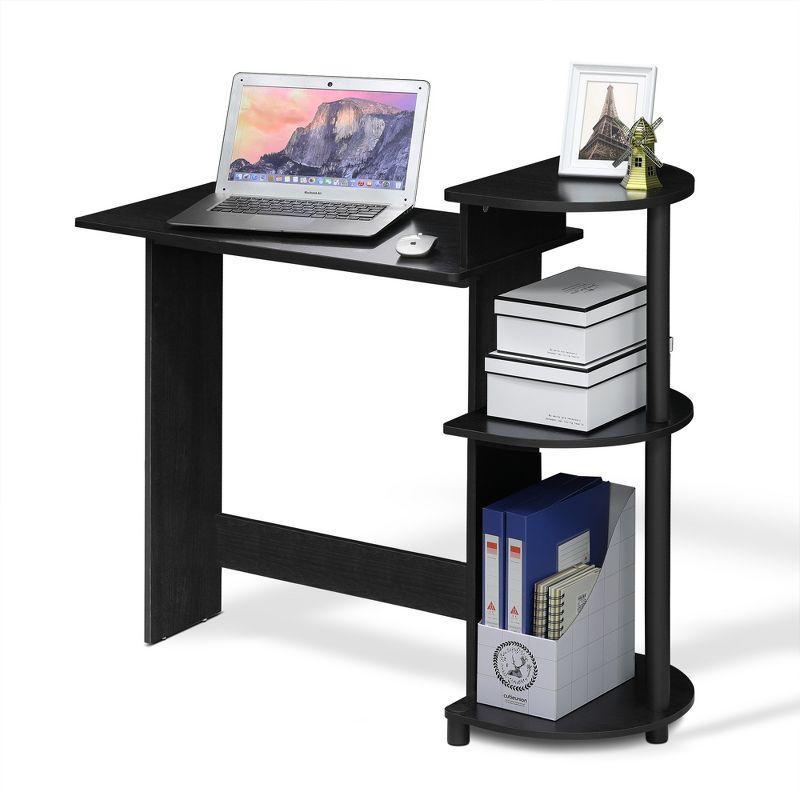 Furinno Modern Compact Computer Desk Writing Study Home Office Corner Desk with Storage Shelves