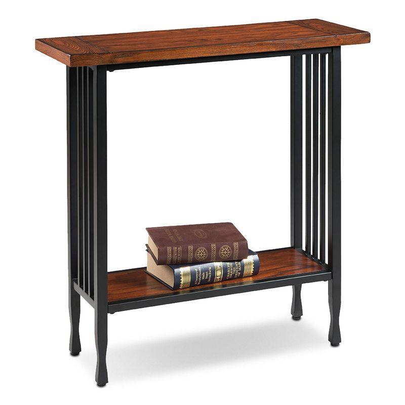 Leick Home Ironcraft Hall Stand - Mission Oak: Entryway Table with Shelf, CARB Certified, Wood Frame