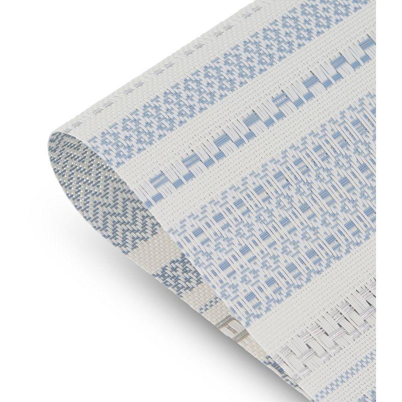 Aztec Design Blue Vinyl Reversible Rectangular Placemats Set of 6