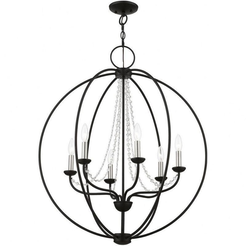 Livex Lighting Arabella 6 - Light Pendant in  Black/Brushed Nickel