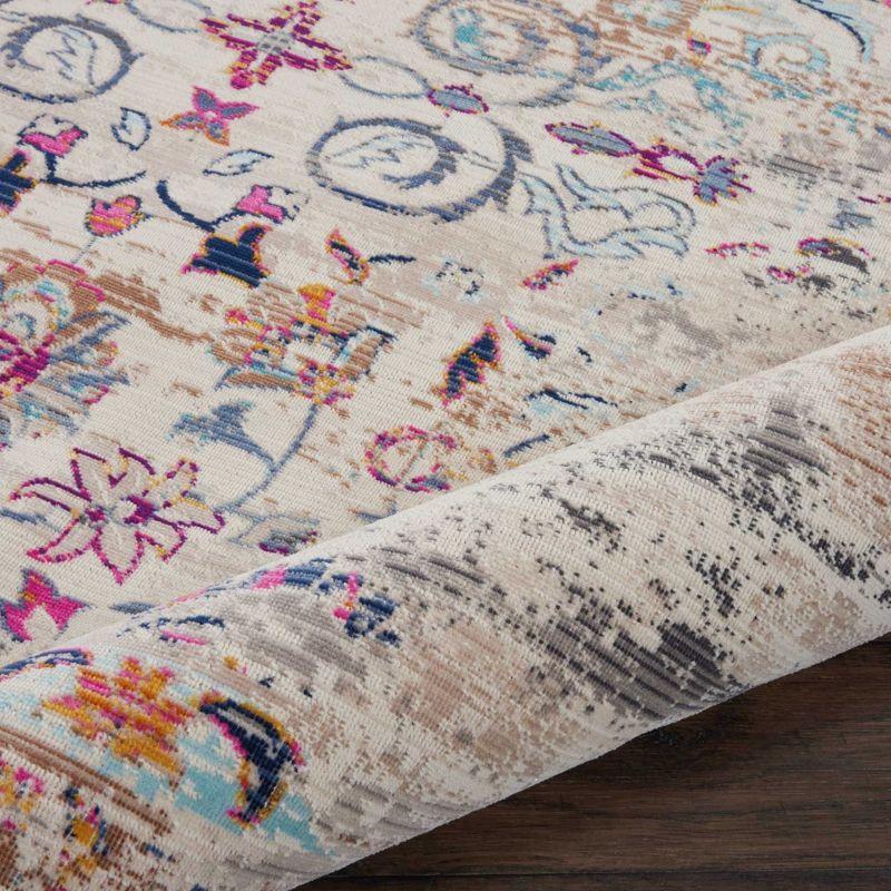 Nourison Vintage Kashan VKA02 Ivory/Light Blue/Orange Indoor Area Rug - 7'10 x 9'10