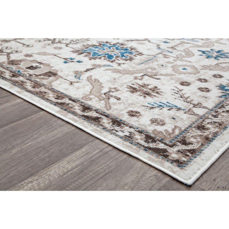 Rugs America Freida FY55B Honeysuckle Vintage Farmhouse Cream Area Rug for Dining Room Rug Neutral Rug Living Room Rug Kitchen, 2'6"x8'