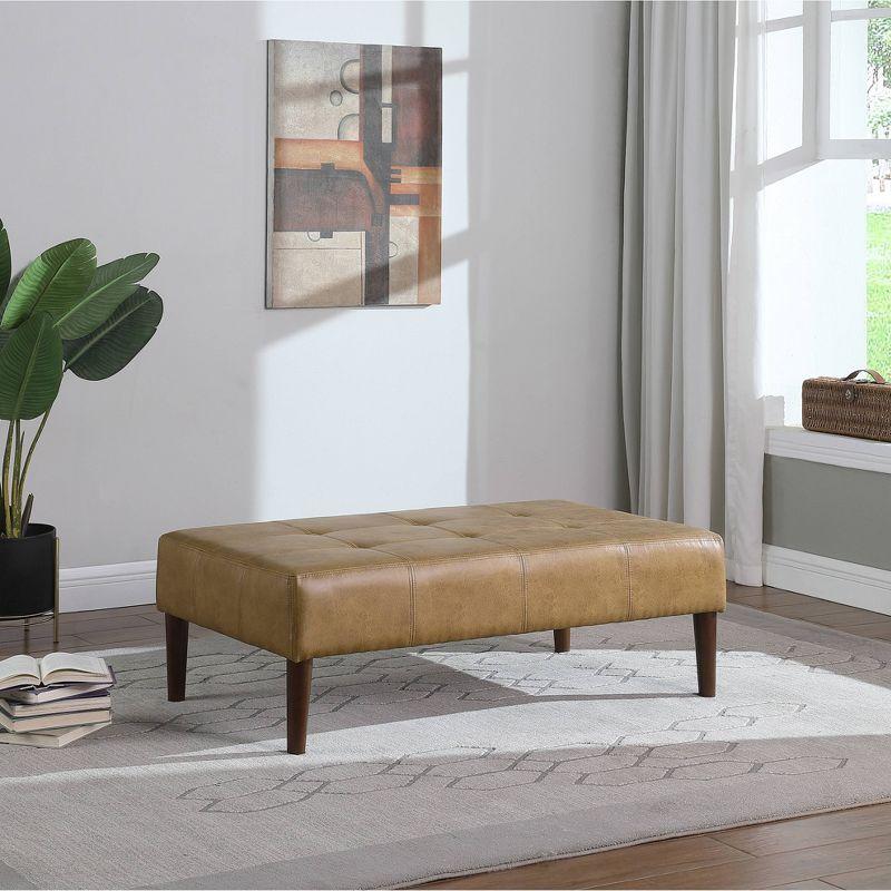 Adryanah Faux Leather Upholstered Bench