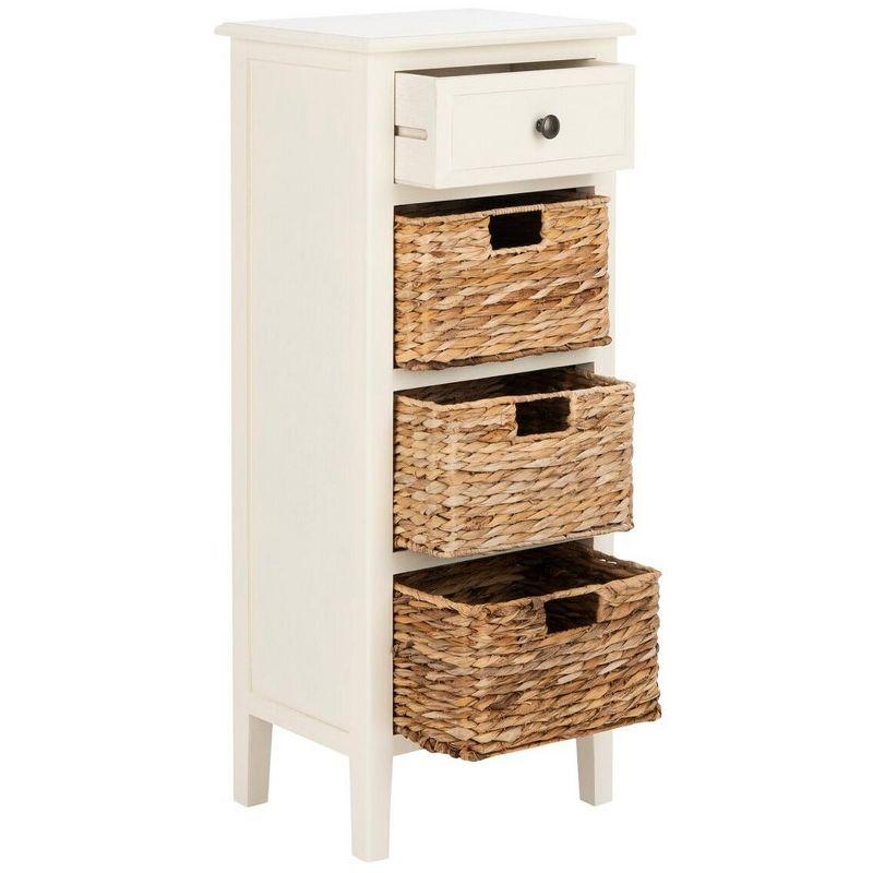 Countryside Charm White Pine 4-Drawer Rectangular Storage Table