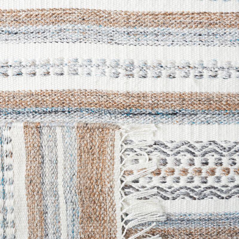 Striped Kilim STK106 Hand Woven Area Rug - Grey/Ivory - 8'x10' - Safavieh.