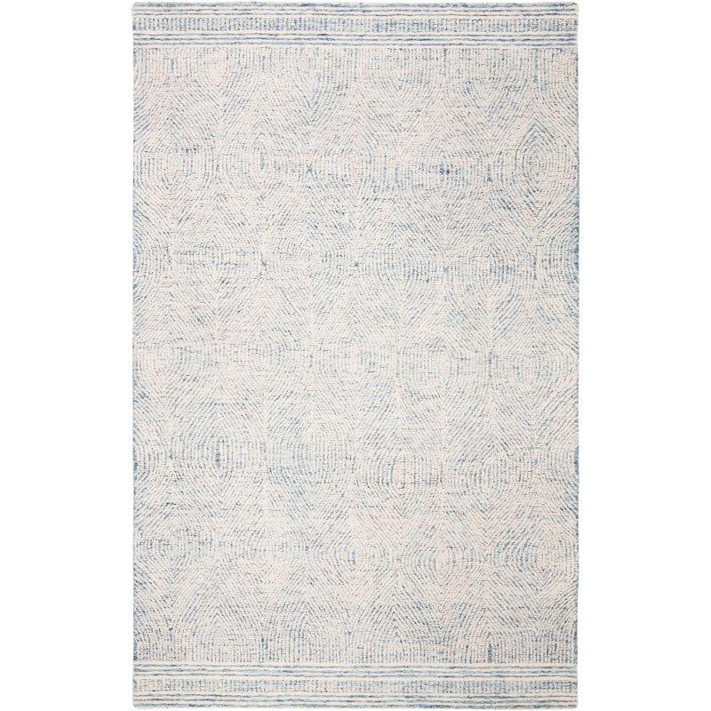 Abstract ABT340 Handmade Indoor Area Rug - Ivory/Blue - 9'x12' - Safavieh