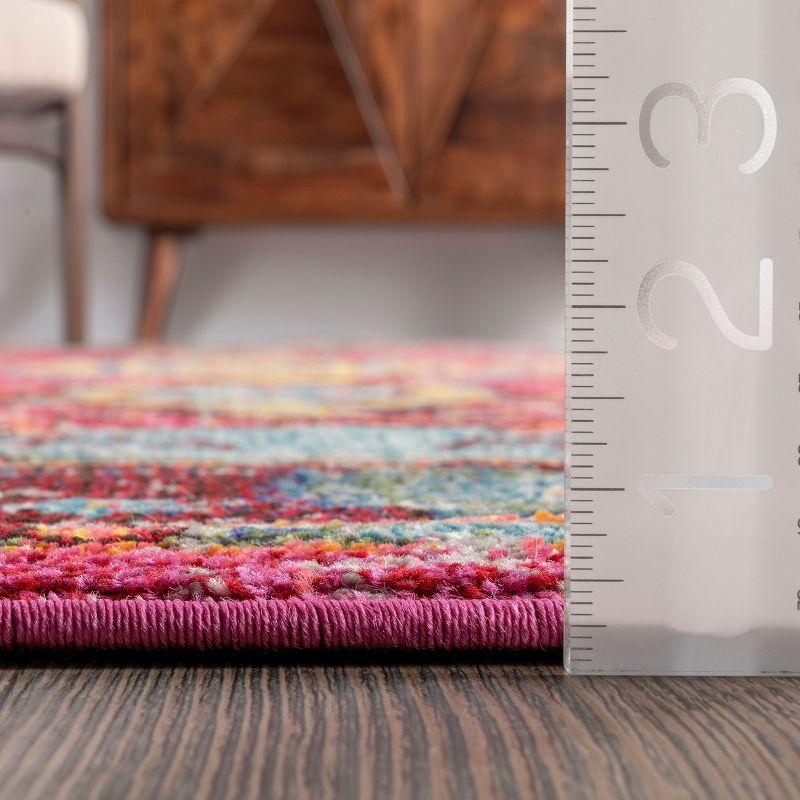 Nuloom Corbett Medallion 2x10 Runner Indoor Area Rug for Living Room Bedroom Dining Room Entryway Hallway Kitchen, Fuchsia/Ivory