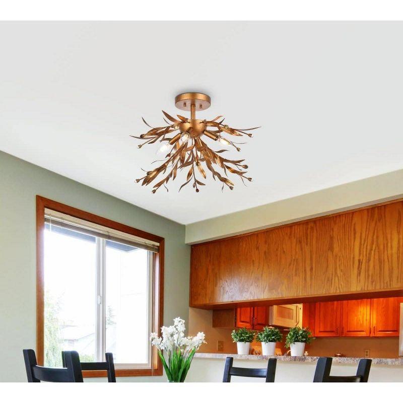 Elegant Lighting Priscilla 18.5 inch flush mount in gold leaf