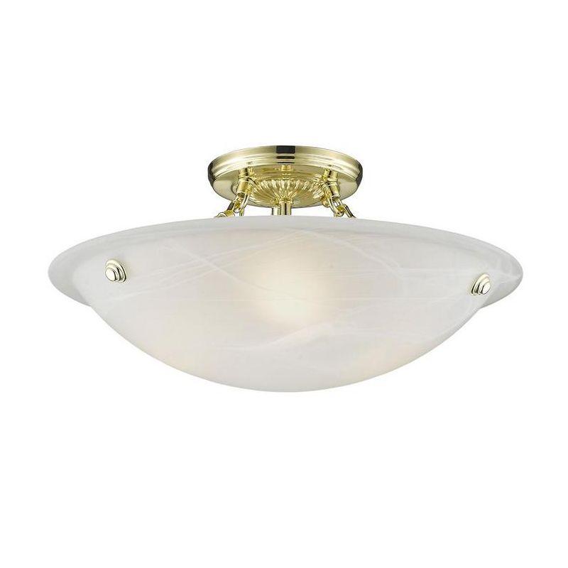 Livex Lighting Oasis 3 - Light Flush Mount in  Polished Brass