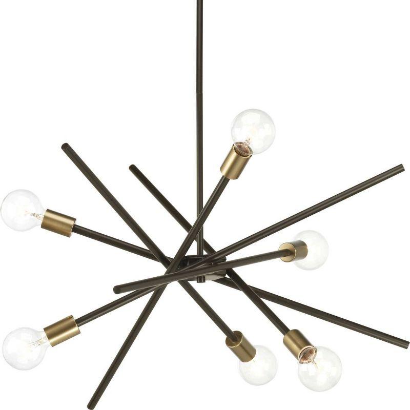 Progress Lighting Astra 6-Light Chandelier, Matte Black, No Shade