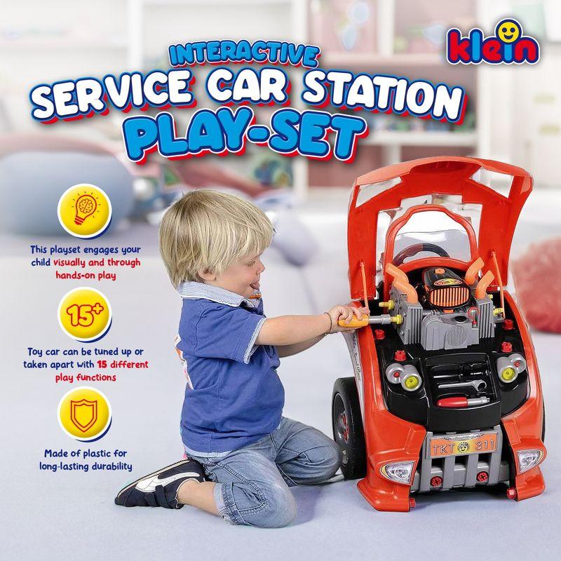 Theo Klein Red Interactive Toddler Car Service Station Playset