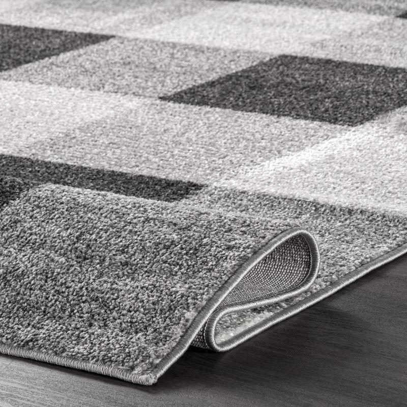 Nuloom Aisha Plaid 4x6 Indoor Area Rug for Living Room Bedroom Dining Room Kitchen, Grey/Ivory