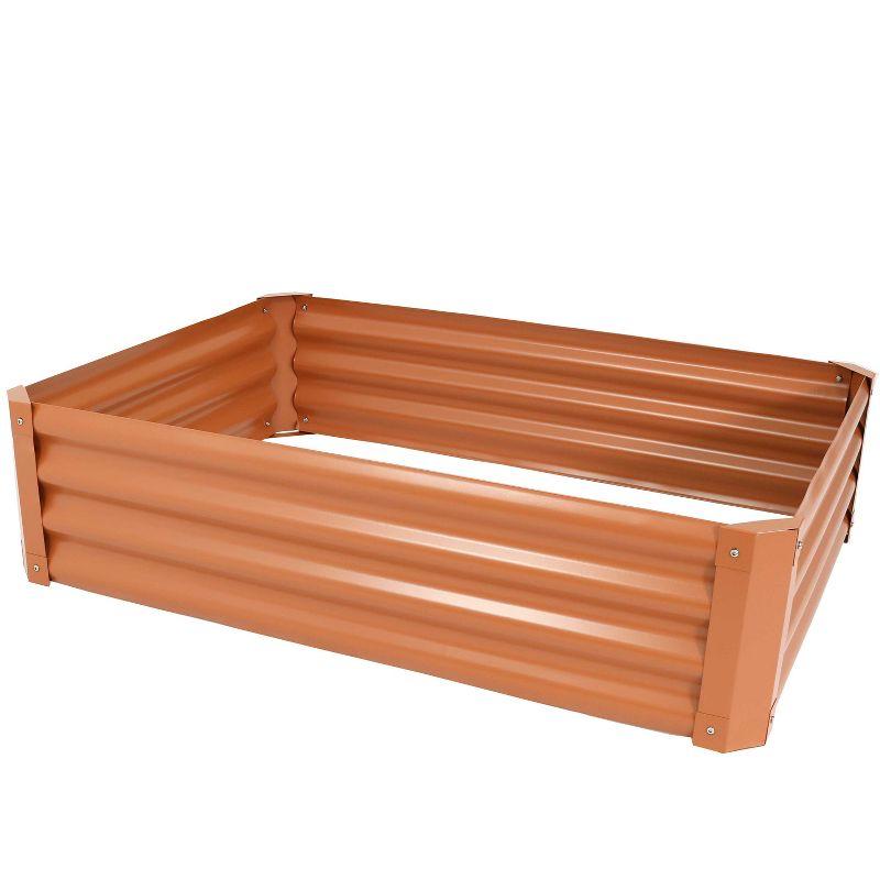 Brown Powder-Coated Steel Raised Garden Bed Kit