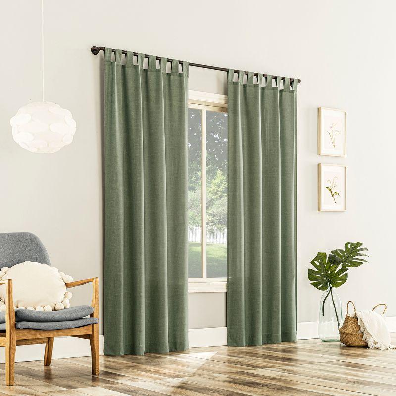 No. 918 Light Filtering Semi-Sheer Joshua Heathered Texture Tab Top Curtain Panel