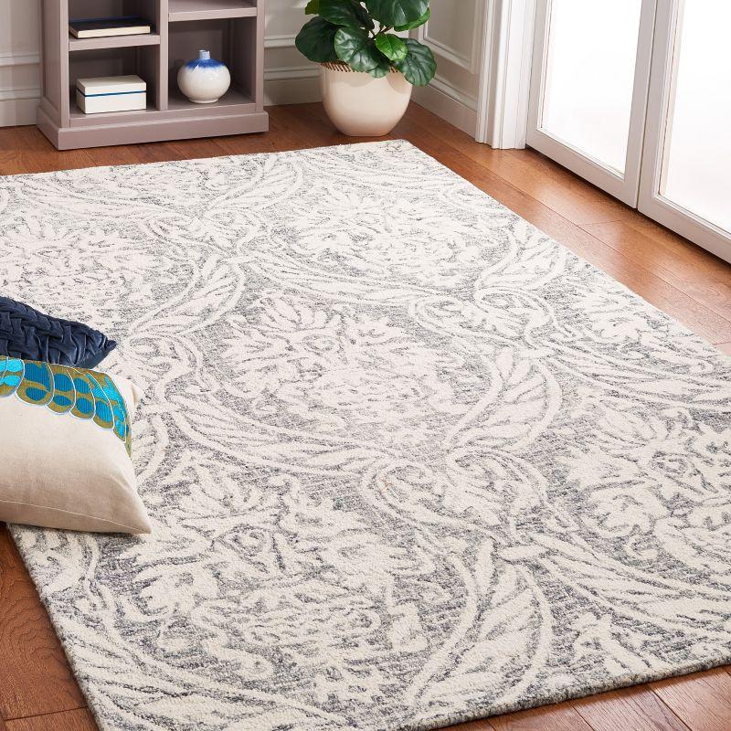 Abstract ABT204 Handmade Indoor Area Rug - Ivory/Grey - 4'x6' - Safavieh