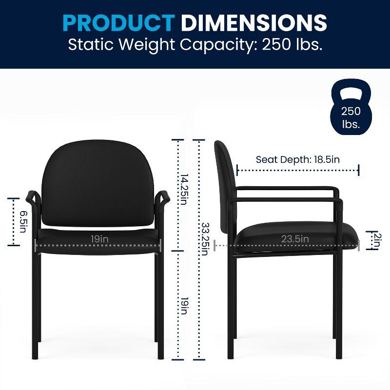 Prather Tania Comfort Vinyl Upholstered Stackable Side Reception Chair by Flash Furniture