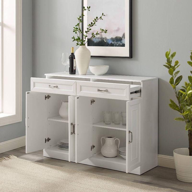 Stanton Sideboard White - Crosley: Adjustable Shelves, 2 Drawers, Traditional Farmhouse Design