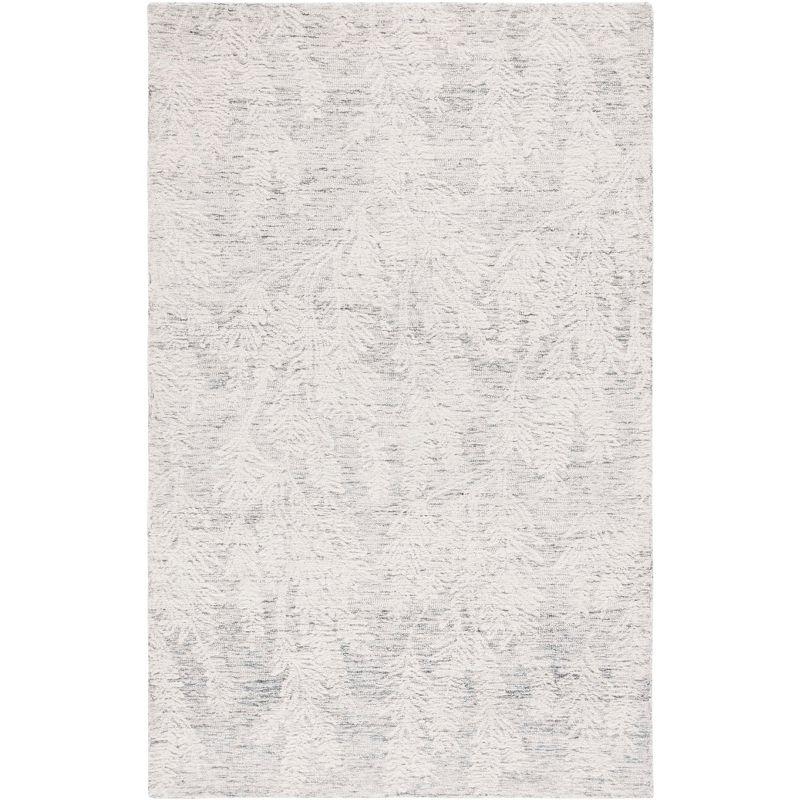 Gray Hand-Tufted Wool Rectangular Area Rug 3' x 5'