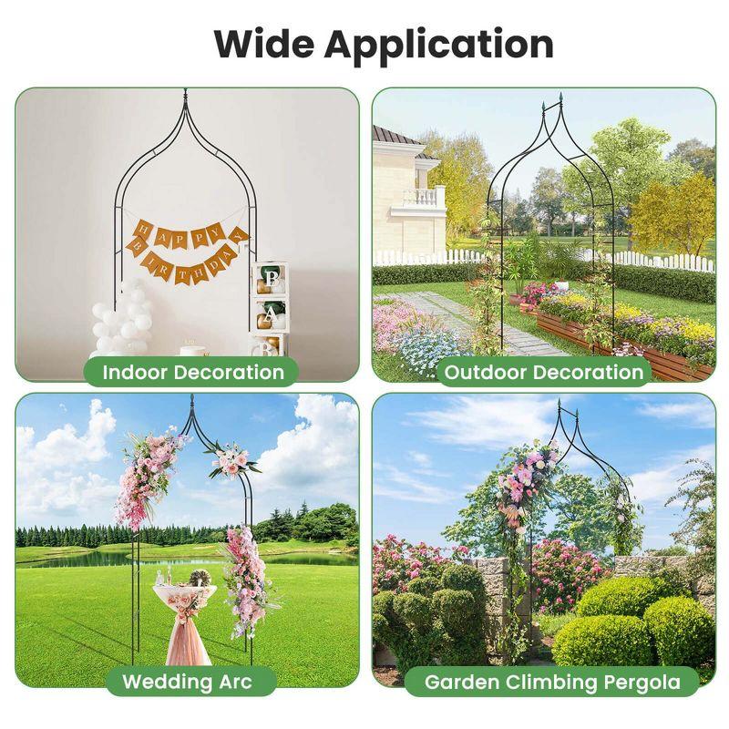 Costway Steel Garden Arch Rose Arbor Climbing Plant Outdoor Garden