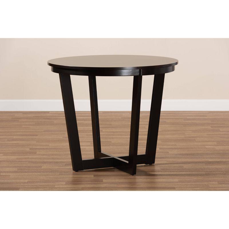 35" Alayna Wide Round Wood Dining Table - Baxton Studio