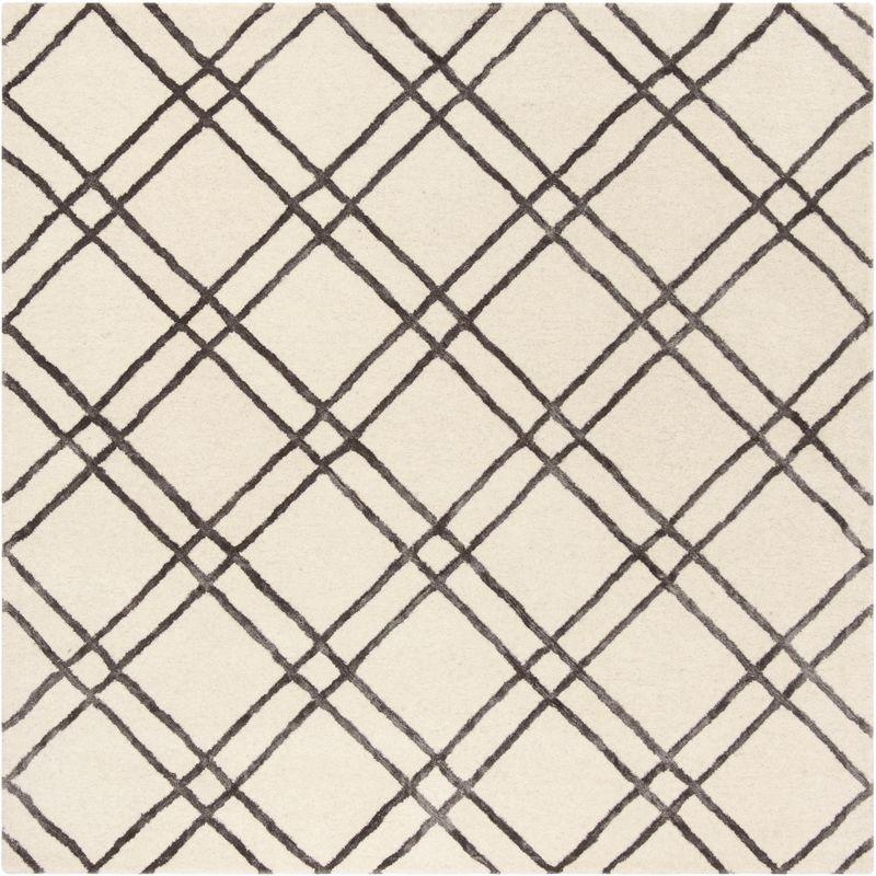 Himalaya HIM901 Handmade Area Rug - 6'x6' - Ivory/Dark Grey - Safavieh