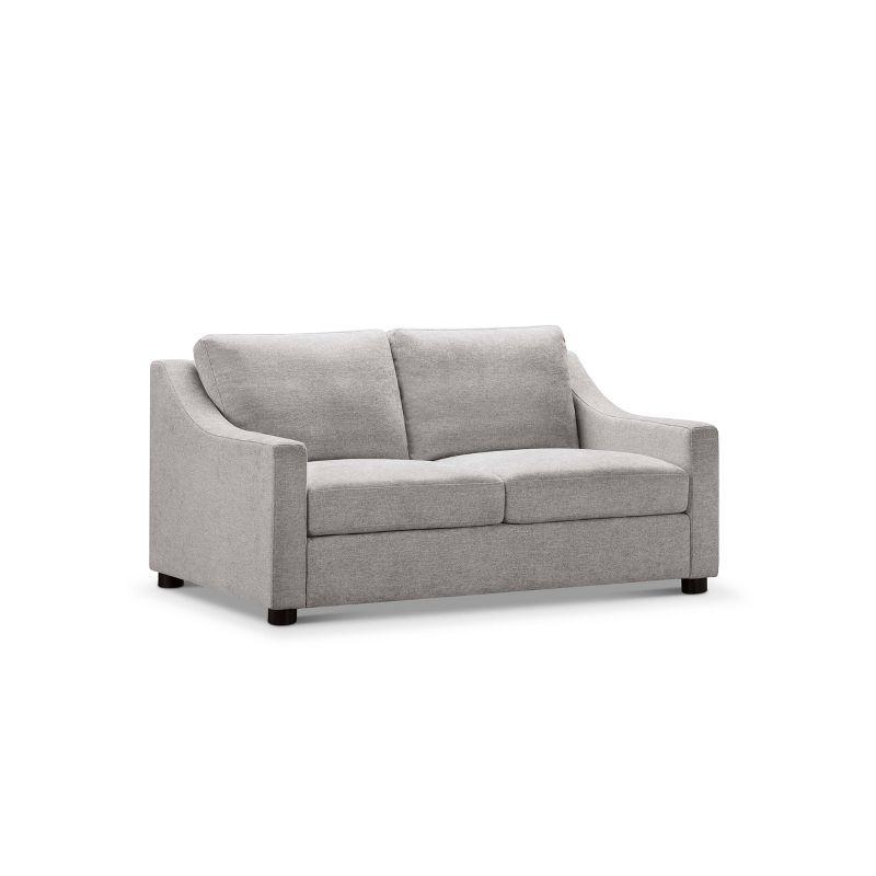 Elegant Gray Chenille Sloped-Arm Loveseat with Pine Frame