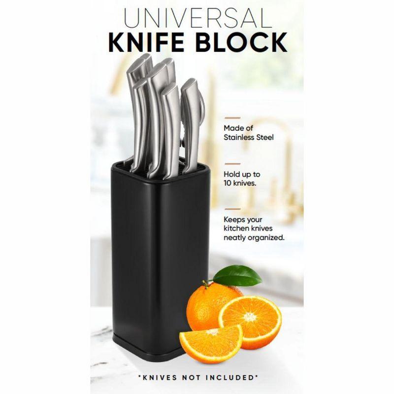 Dura Living Dura Living Universal Knife Block Holder, Stainless Steel Organizer, Space-Saving Storage Stand