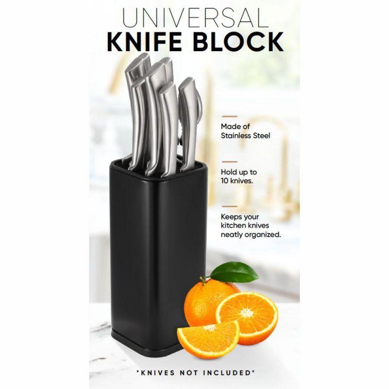 Dura Living® Universal Knife Block Holder with Scissor Slot, Stainless Steel Organizer