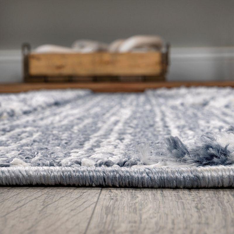4' x 6' Sofie Moroccan Trellis High-Low Area Rug, Gray/Cream - JONATHAN Y