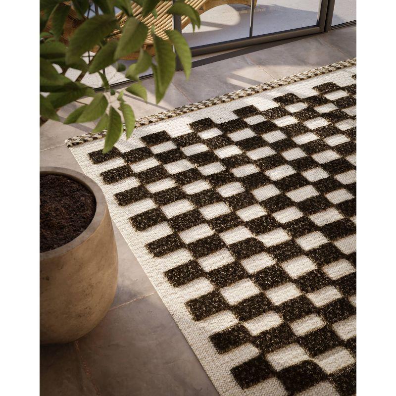 Momeni 5'x8' Willow Check Handwoven Area Rug Charcoal Gray: Wool, Low Pile, Classic Pattern, Indoor Use