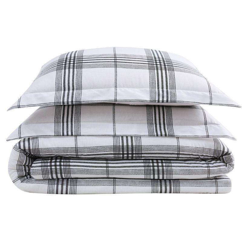 Cottage Plaid Comforter Set White/Black - Cottage Classics