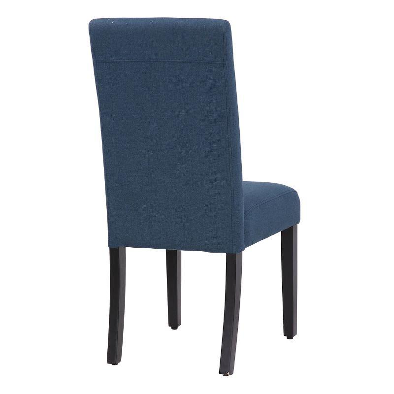 WestinTrends  Upholstered Linen Fabric Dining Chair (Set of 2), Blue