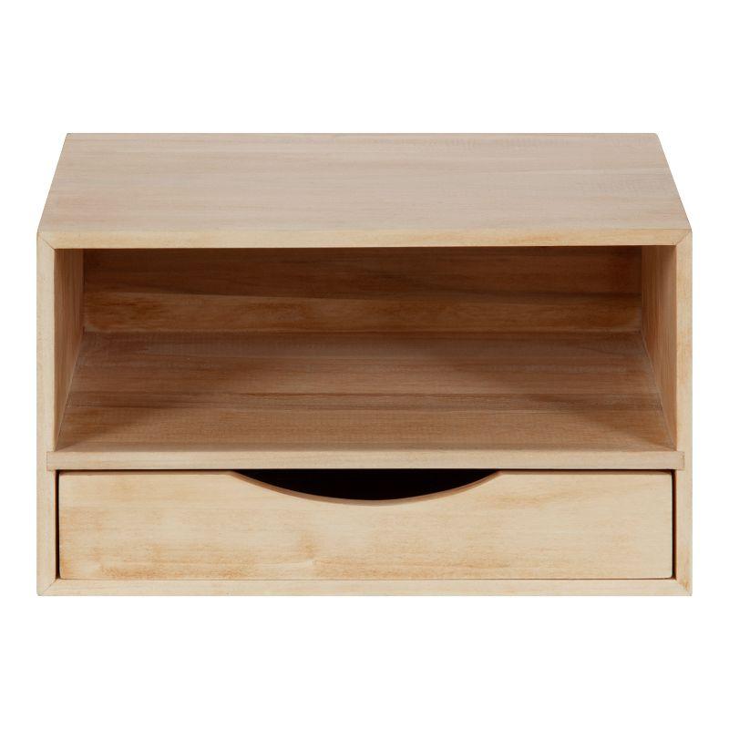 Kate and Laurel Hutton Rectangle Wood Floating Side Table, 12.5x10x7, Natural