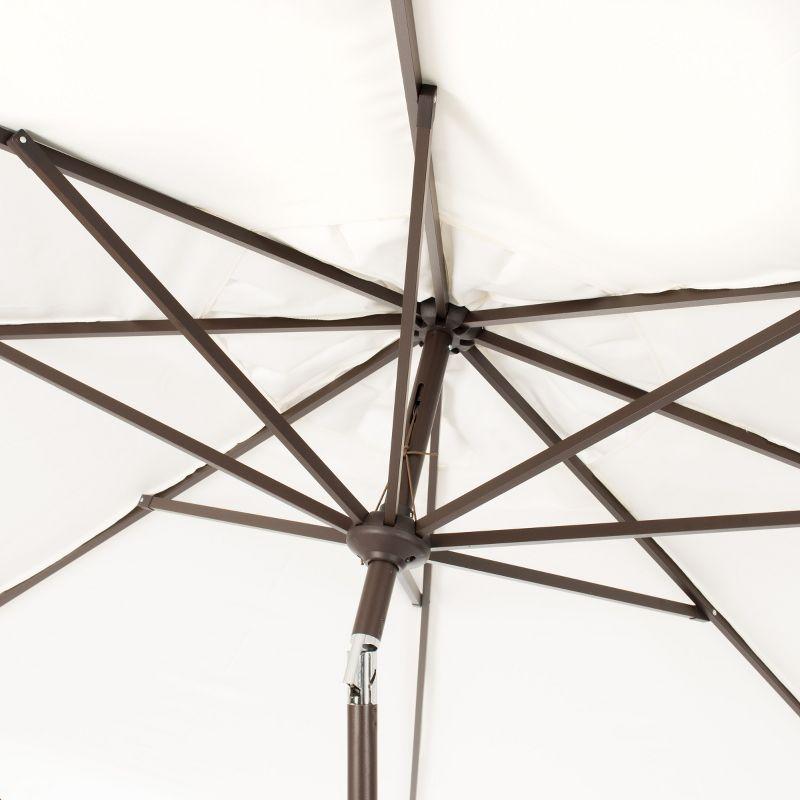 Venice 11Ft Round Crank Umbrella - PAT8110 - Ivory/Black - Safavieh