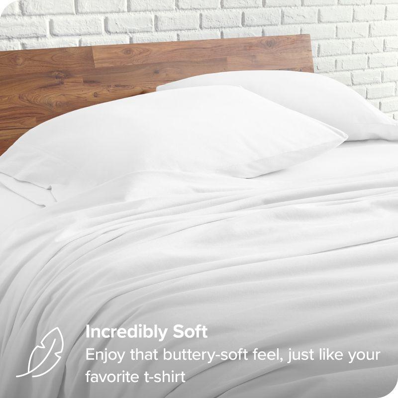 Bare Home Organic Cotton Jersey Sheet Set Twin XL White